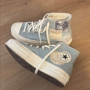 Converse Blue High-Top Sneakers with White Accents